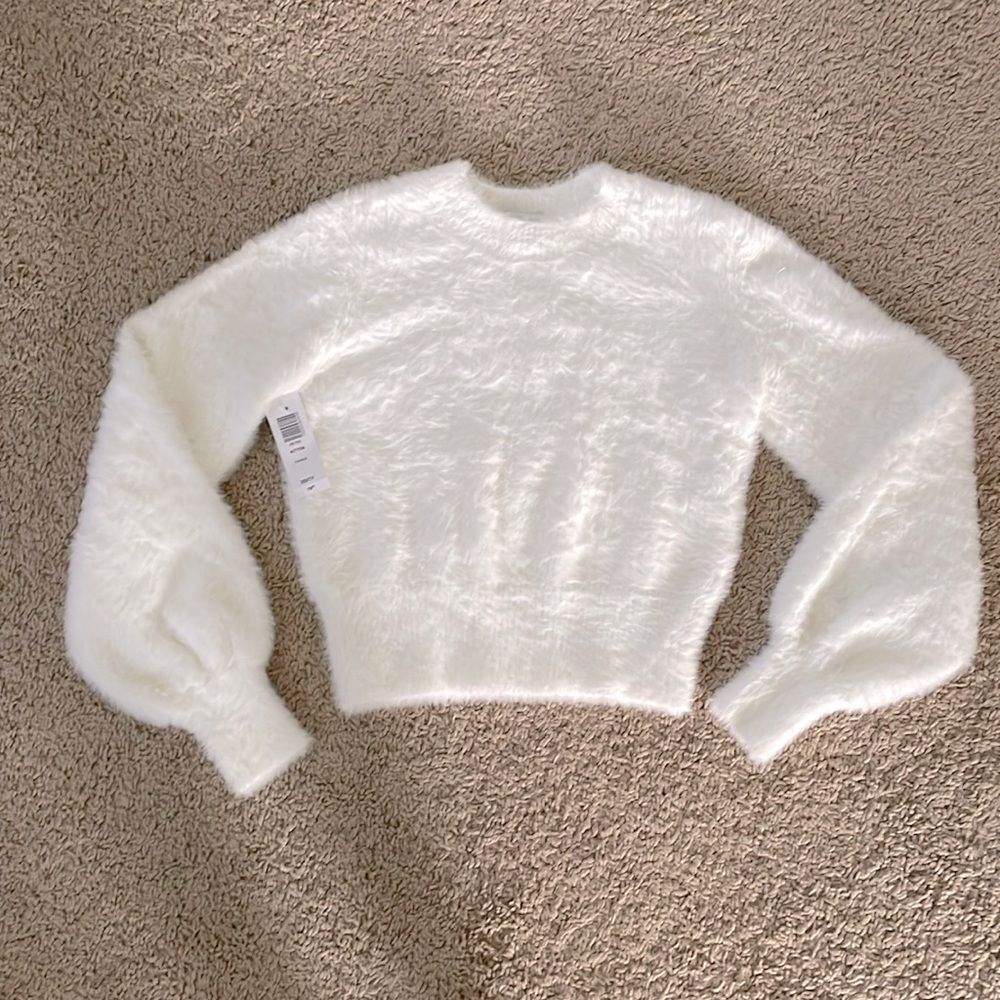 Aritzia Sunday Best Kitten Sweater - fuzzy knit sweater